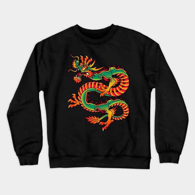 OldSalt American Japanese Traditional Dragon Crewneck Sweatshirt by OldSalt